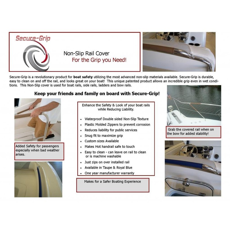 Secure-Grip: Non-Slip Boat Handrail Cover 44.5" (Fits 48" Grab Bar)