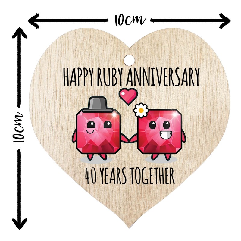 40th Wedding Anniversary Plaque Gift for Husband Wife - 40