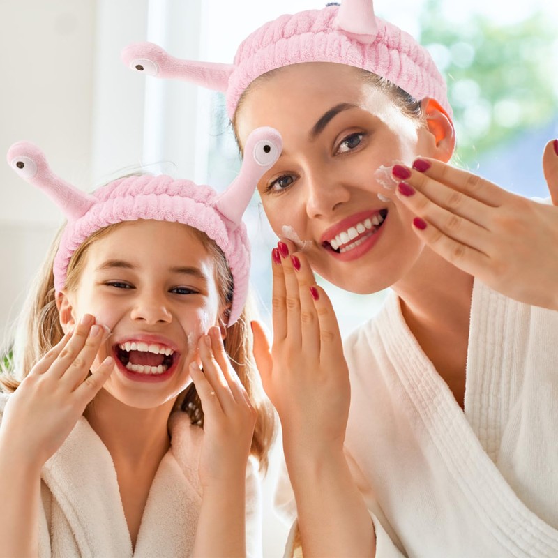 SuPoo Snail Face Wash Headband - Light Pink, Soft Microfiber