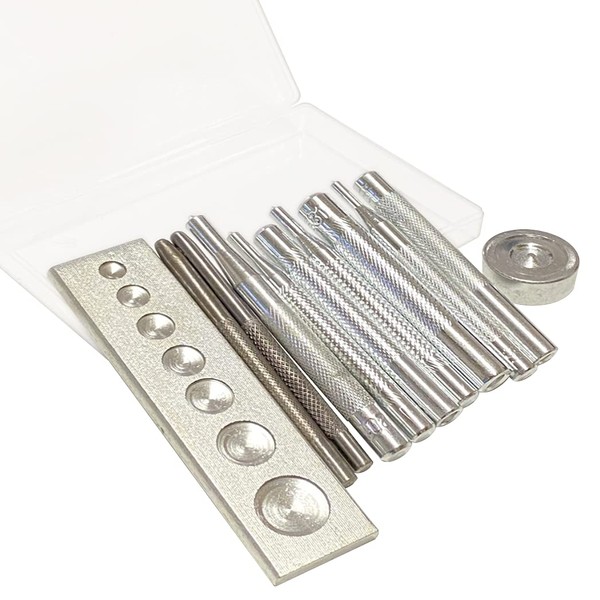 HappyHome 11-Piece Caulking Punching Stand, Eyelet, Leather Craft, Hammering Rod,