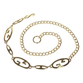 Ladies Fashion Metal Chain Belt, Gold | One-size-fits-all
