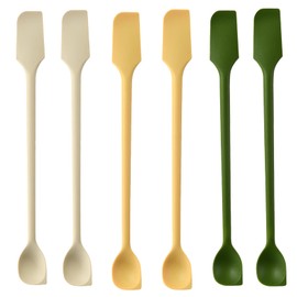 UCSAJI Silicone Jar Scraper Long Dual End Silicone Spatula Thin Curved Scraper Slim Spoon Mini Jar Scraper Multifunctional Heat Resistant Kitchen Baking Tool (6)