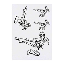 Azeeda 4 x 'Karate' Temporäre Tattoos - Wasserfest, Hautfreundlich & Ungiftig · Transfers in Verschiedenen Größen (TO00034045)