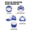 PJPSAA 5 Pcs Sublimation Blank Trucker Hats Bulk Mesh Baseball