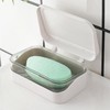 Soap Box with Removable Drainer and Lid, PP Leakproof Portable