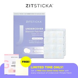 ZitSticka UNDERCOVER INVISIBLE Pimple and Blemish Patches for Face and Body - 36-Pack - For All Skin Types Acne Skin care