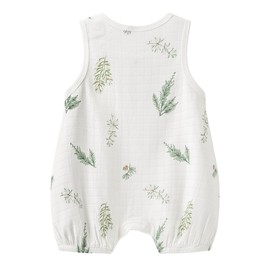 gurcooc Baby Boys Girls Romper Sleeveless Bodysuit Floral Summer Jumpsuit Onesie Outfit Set, 3-18 Months, White