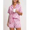 Preppy Pajamas Set for Women Summer 2 Piece Cotton Lounge