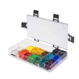 Falling in Art Airtight Paint Palette, 24-Well Storage Palette Box with Thumb Grip, Leakproof Travel Palette Case for Watercolor, Acrylic Paints, Gouache and Oil Painting