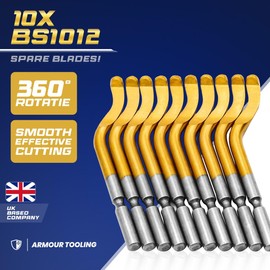 ARMOUR TOOLING - Deburring Blades x 10 blades - BS1012 - Deburring Blade For Metal - Rotary Burr Removal - Spare Blades For Deburring Tool - Hand Reamer Spares