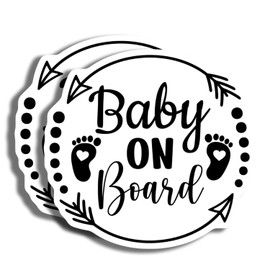 Baby On Board Sticker - Cute Baby On Board Car Decal - Baby Safety Sign - Baby Footprints Decal - Baby On Board Car Sign Sticker - Durable Decorative Design for Home - AAS0864