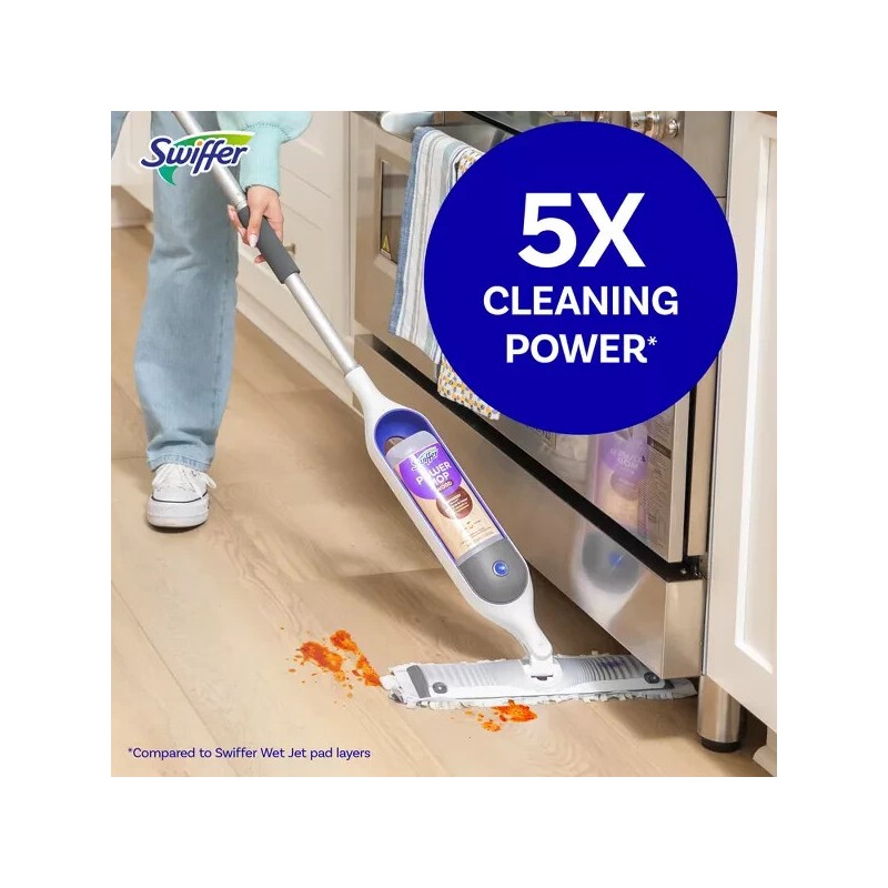 Swiffer Power Mop Wood Mop Kit for Floor Cleaning, Lemon