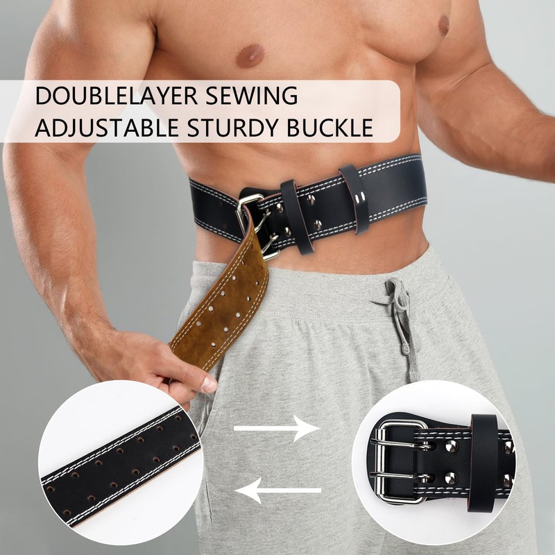 Leather Weight Lifting Belts for Men, Gym Belt for Weight