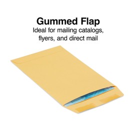 Staples 534693 Gummed Closure Kraft Catalog Envelopes 6-Inch x 9-Inch Brown 100/BX