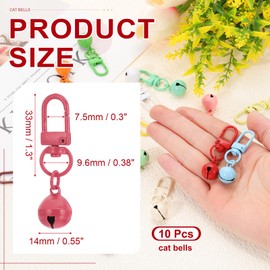PATIKIL 10 PCS Dog Bell, Cat Bell Small Pet Collar Bells Keychain Cute Bulk Loud Jingle for Dog Collar Charm Pendant Necklace Accessories DIY Crafts Christmas, Rose Red