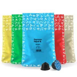 Dongiò Caffè New Variety Pack, Capsules Compatible with Nescafe Dolce Gusto system, 100 Count of Single-Serve Coffee pods (5 Boxes of 20 capsules each), Dark-Med-Light Roast