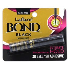 Laflare 3D Eyelash Bond Ultimate Hold Adhesive, Waterproof, Latex-Free, Formaldehyde -Free Brush On Eyelash Glue (Black)