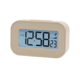 Acctim Kyle Digital Alarm Clock, LCD Digital Display with White Backlight, Snooze Function, Volume Control (Sandstone)