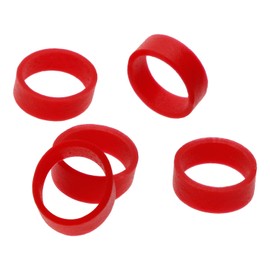 ONLYKXY 100 Pieces Silicone Cable Ties, Data Lines Silicone Cord Ties, Reusable Rubber Rings, Power Cable Tie Straps, Elasticity Coil Ring, Rubber bands (Red)