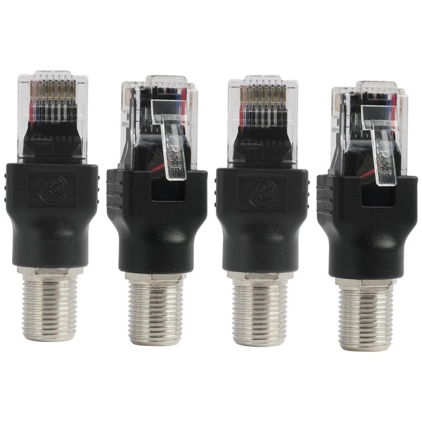 Jecdfs Set of 4 RF to RJ45 Coaxial Converter, High-Quality