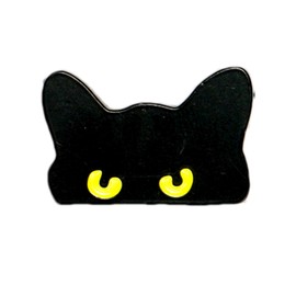 Herxion Cute Cat Enamel Pins for Backpacks, Black Funny Staring Cat Novelty Lapel Pin for Men, Women, Girls, Boys. Durable Hat Pins For Backpack, Lanyard, Bags, Caps, Clothes