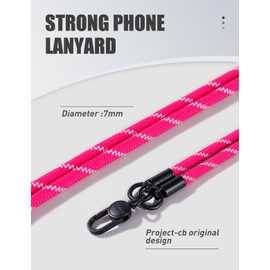 project-cb Phone Wrist Strap×1,Phone Tether Tab×2,Phone Wristlet,Phone Lanyard Wrist Strap,Key Holder,Keychain,Key Ring×2(Magenta)