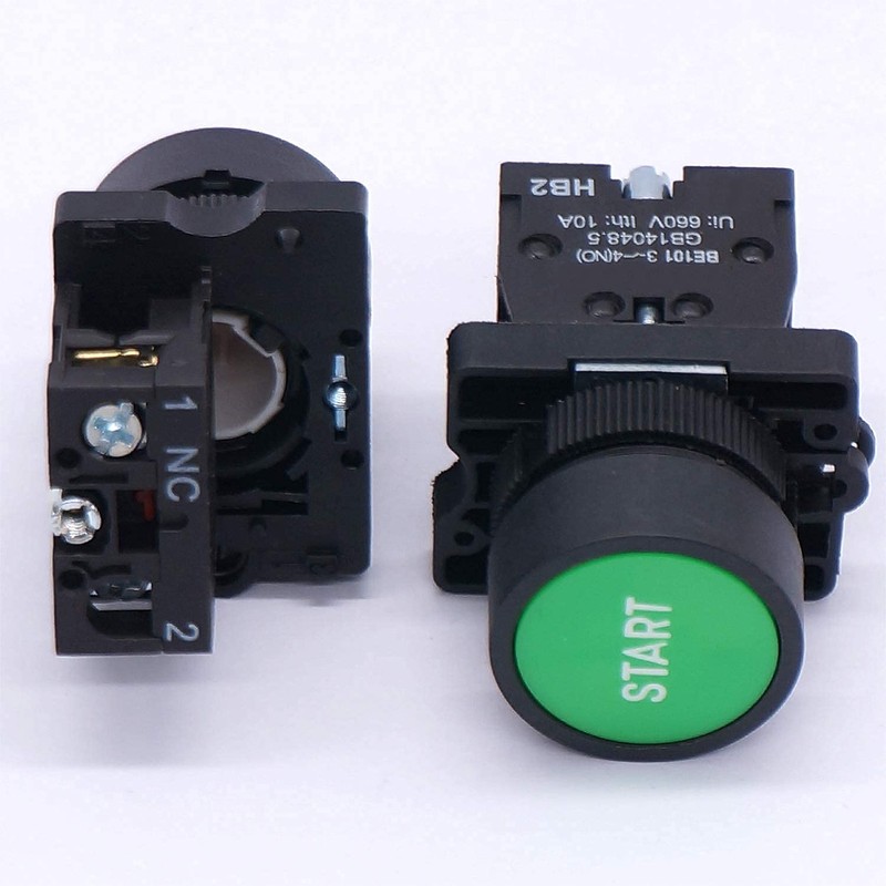 Taiss Momentary Push Button Switch Start/Stop Red Green Sign NO