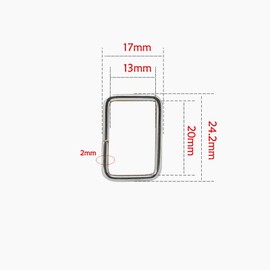 Aoktorkit 50PCS Metal rectangular Ring Buckle For Belt,Square Webbing Strap Fastener Rectangular Jump Rings For Clothing Bags Purses Accessories,2.8x32x15 mm