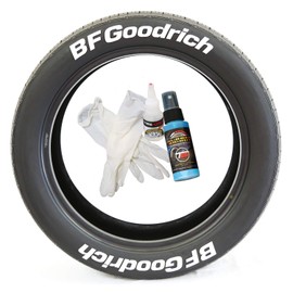 BF Goodrich Tire Lettering - Permanent DIY Glue-On Tire Letter Kit - Custom Sizing/Colors - (Pack of 8)