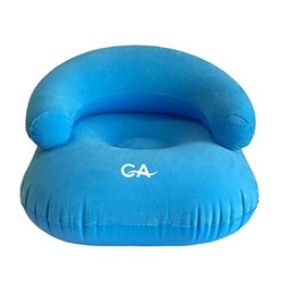 Comfort Axis Heavy Duty Inflatable Flocking Lounger Sofa, Wide Armrest Design for Kids Blue 23.5" by 23.5" by 16"