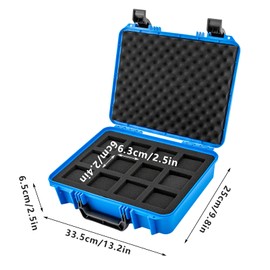 12 Slot Watch Storage Box Luggage Display Storage Box, Watch Box Travel Case, Watch Box Organizer/Men Watch Display Storage Case, Watch Carry Case, Watch Box Hard Case Travel Case Shockproof, Blue