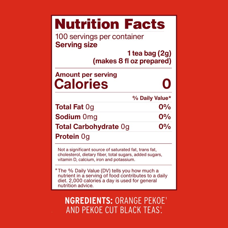 Luzianne Unsweetened Iced Tea Bags, Family Size, 100ct Box (Pack