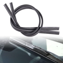 Yonput 4 Pieces Car Windshield Bracketless Wiper Rubber Filler Strip, 26 Inches Car Size Adjustable Wiper Substitution Rubber Strip, Suitable for Car Front Rear Windshield, Doors, Windows (Black)