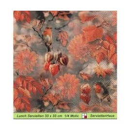 Ambiente Napkin Orange Autumn, Pack of 20, 33 x 33 cm