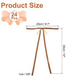 PATIKIL Velvet Bows, 24 Pcs Velvet Ornaments Ribbon Gift Bows Vintage Wreath Bow for Christmas Tree Wedding Birthday Parties Decor, Camel (3/8" Width, 9x13 Inch)