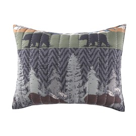 Greenland Home Black Bear Lodge Pillow Sham, Standard, Multicolored