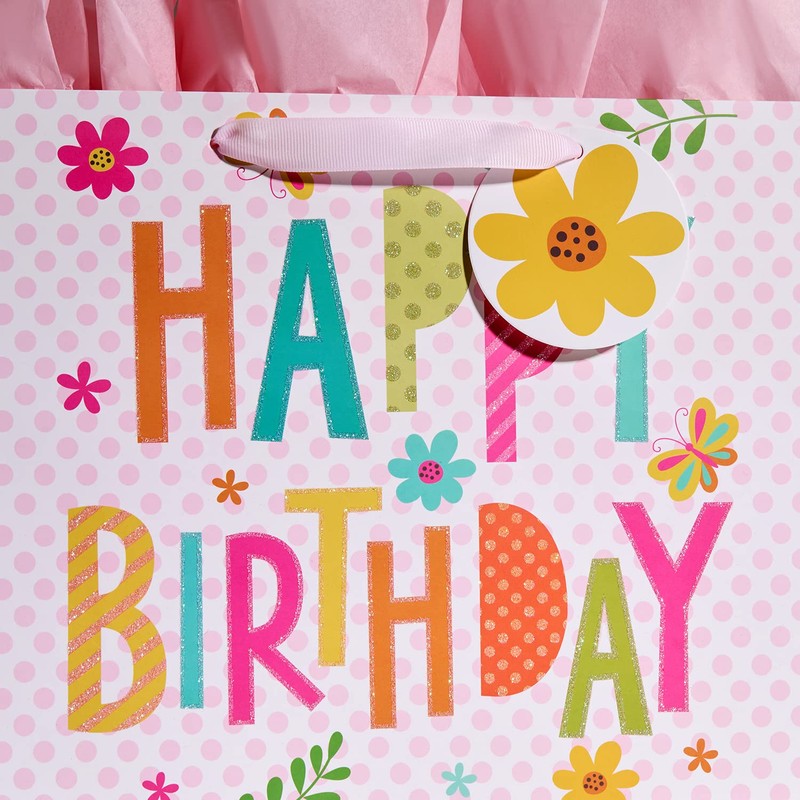 Bobobag 13" Pink Gift Bag with Tissue Paper for happy