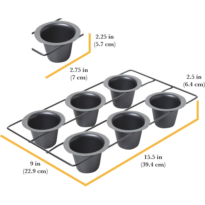 Chicago Metallic Professional 6-Cup Popover Pan with Armor-Glide Coating