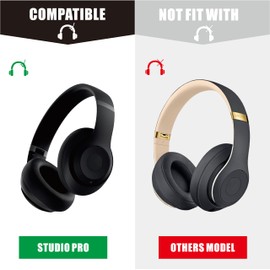 KOL.KIM Replacement Earpads for Beats Studio Pro Wireless Noise Cancelling Headphones, Cushions Ear Pads with Soft Protein Leather, Noise Isolation Foam - Deep Brown