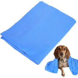 スイムタオル 43x32cm セームタオル 猫ヒートパッド 薄手 コンパクト 犬のおしりふき 速乾 柔らかい 軽量 耐久性があり 吸収性が高い 洗浄能力 洗車 窓 拭き 洗面所 再利用可能 (ブルー）
