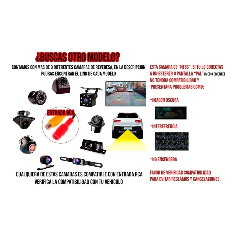 Camara Reversa Universal Vision Nocturna 7 Leds Contra Agua