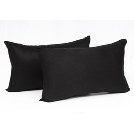 WOLTU Pillowcases Cotton Cushion Covers for Bedroom Sofa Pair Black 30x50cm