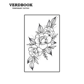 VERDBOOK Waterproof Temporary Tattoos: 2-Sheet Tattoo Kit with Realistic Body Stickers, Semi-Permanent Tattoos for Adults Lasting 7-15 Days – Safe for Men & Women, Royal Rose
