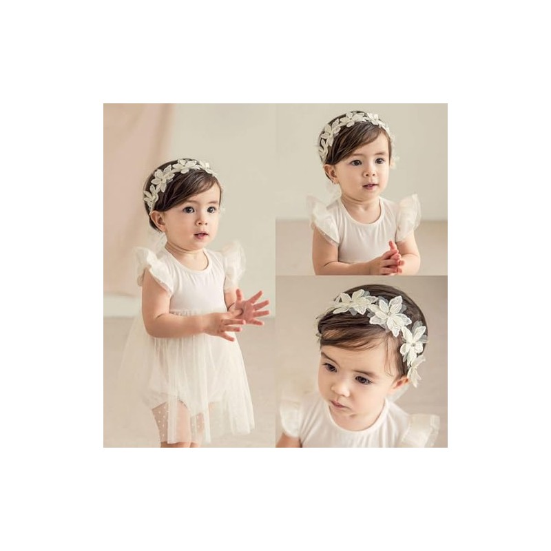 Diadema de Encaje Suave con Nudo de Lazo, 4 Pcs