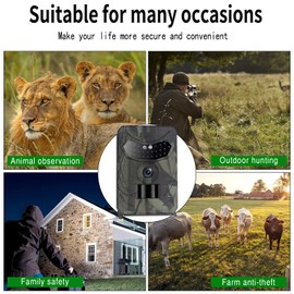Aptliton Wildlife Camera Waterproof Trail Cameras With 32gb Memory Card Adjustable Angle 20mp 1080p Camera for Wildlife Watching