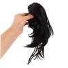 minkissy Black Ponytail Extension with Braid Clip Synthetic Hairpiece for