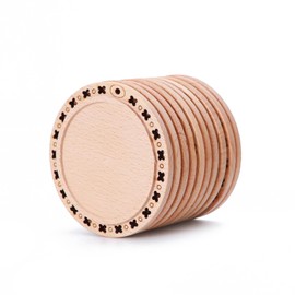 CBCMY Natural Wood Slices - 20Pcs 3.54 inches Craft Unfinished Wood kit Predrilled with Hole Wooden Circles for Arts Wood Slices Christmas Ornaments DIY Crafts (20)