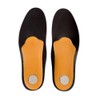 Orthotic shock absorbing shoe insoles with longitudinal and transverse arch