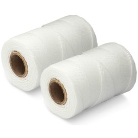 9-Ply Waxed Twine 160 LBS Tensile Strength (2-Pack) 8oz spools | 100% Polyester | White Cable Tie Down Wax Lacing Cord | USA Made