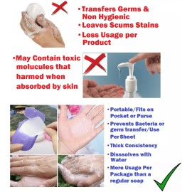 Unbranded 100 Sheets Paper Soap Portable Travel Hand Washing Soluble 2 Mini Boxes-From USA